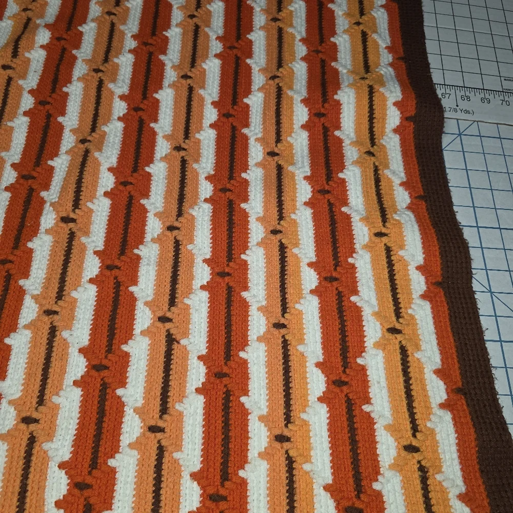 Handmade Crotchet Afghan Throw Blanket‎ - Preloved and Vintage late 70s